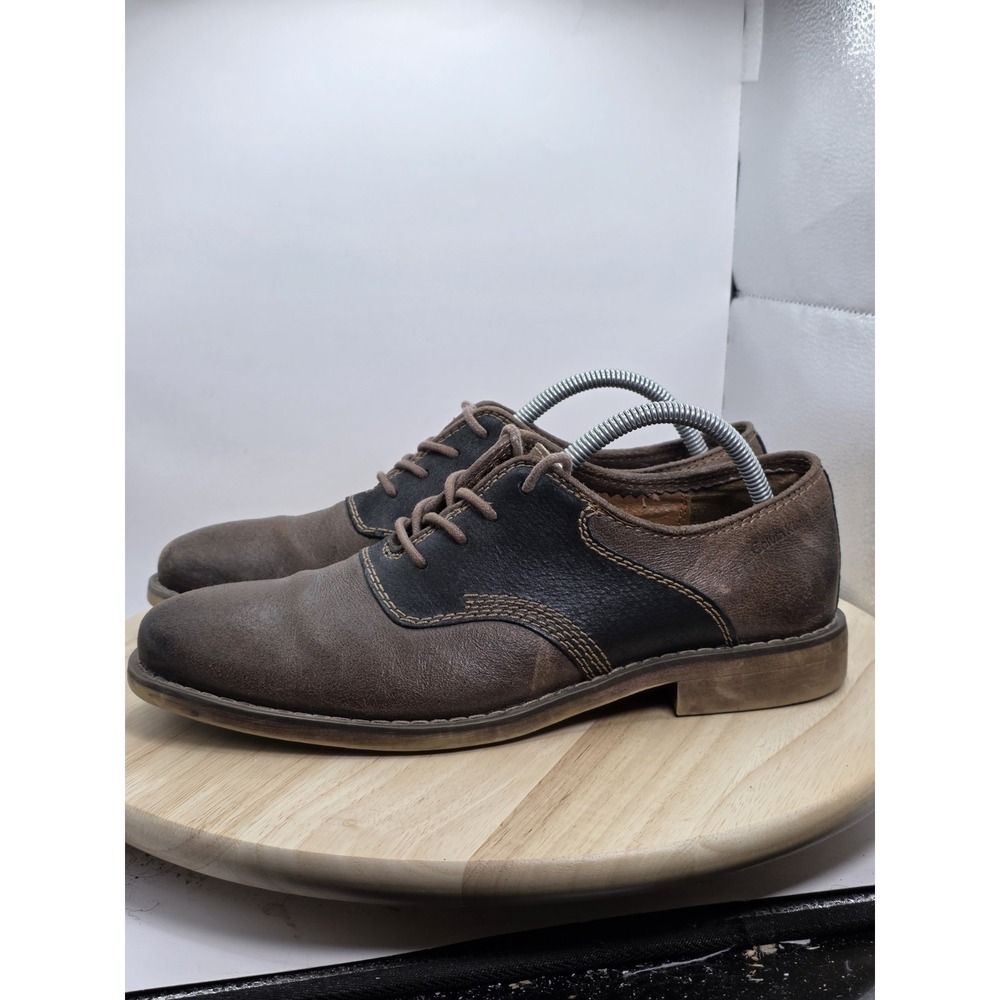 Mens Size 9 - Calvin Klein Brown leather Greenwich Oxford Dress Shoes‎